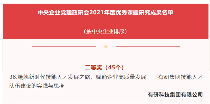 六合彩特码
集团产业工人队伍建设改革研究成果获中央企业党建政研会2021年度优秀课题研究成果二等奖